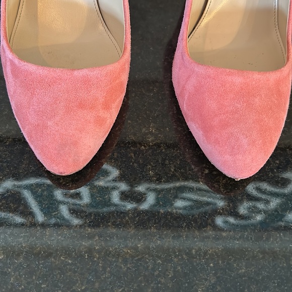 J. Crew Pink Suede Chunk Heels - Picture 4 of 4